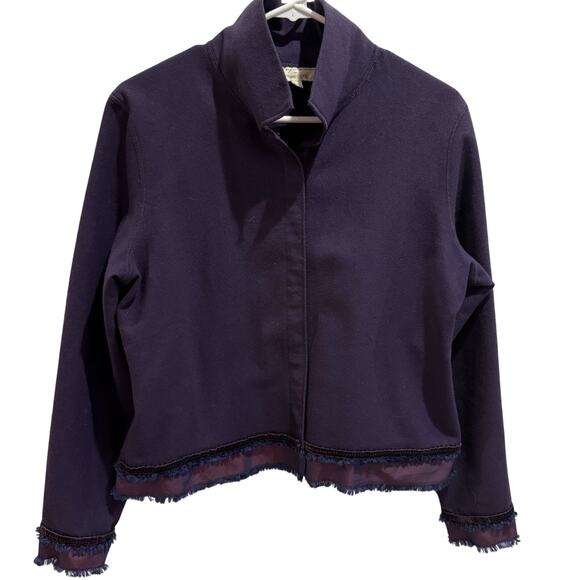 Patsy Seddon For Phase 8 Women’s Purple Wool Jacket 14 Fringe Vtg Abs Gorgeous! - Picture 1 of 10